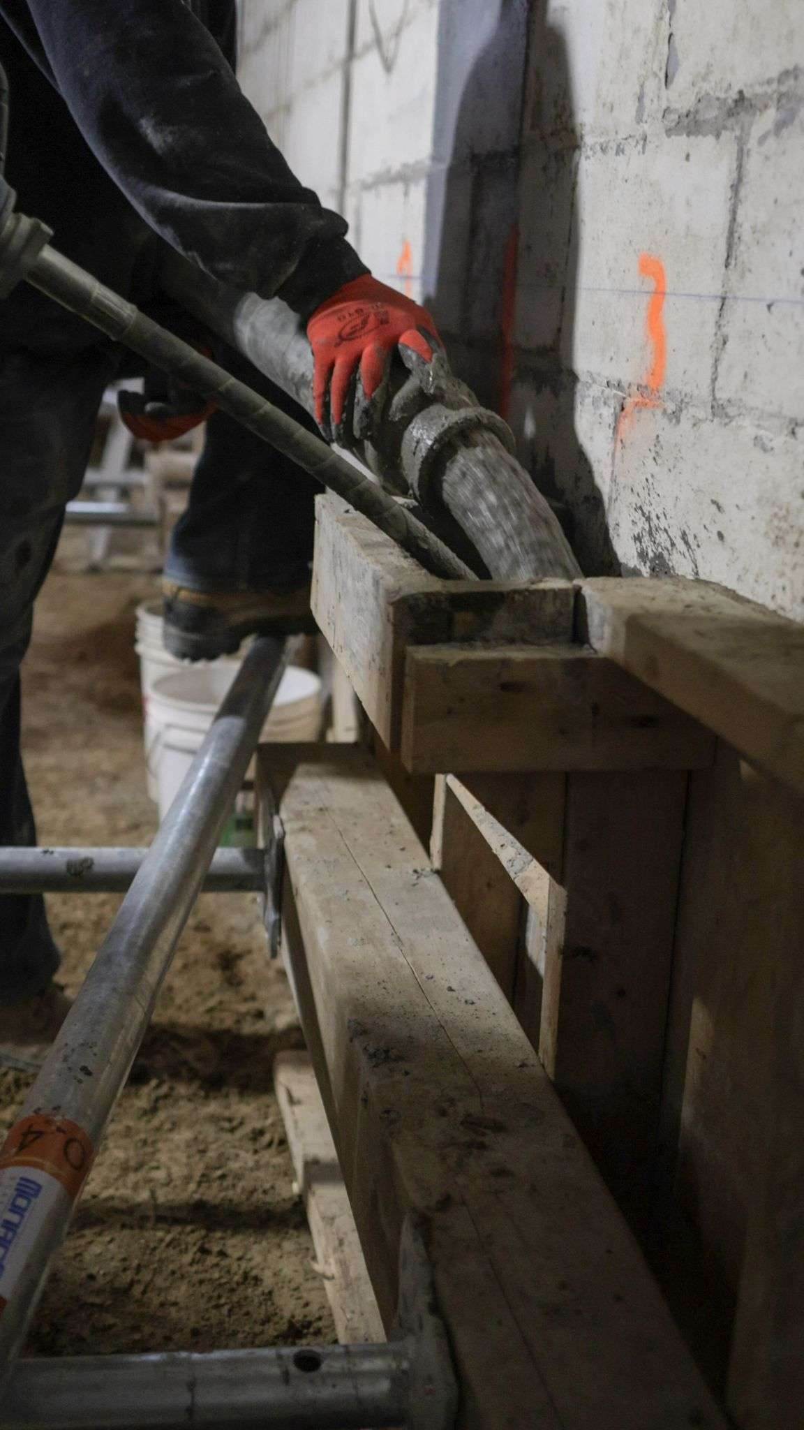 Timber formwork and shoring for an underpinning pin